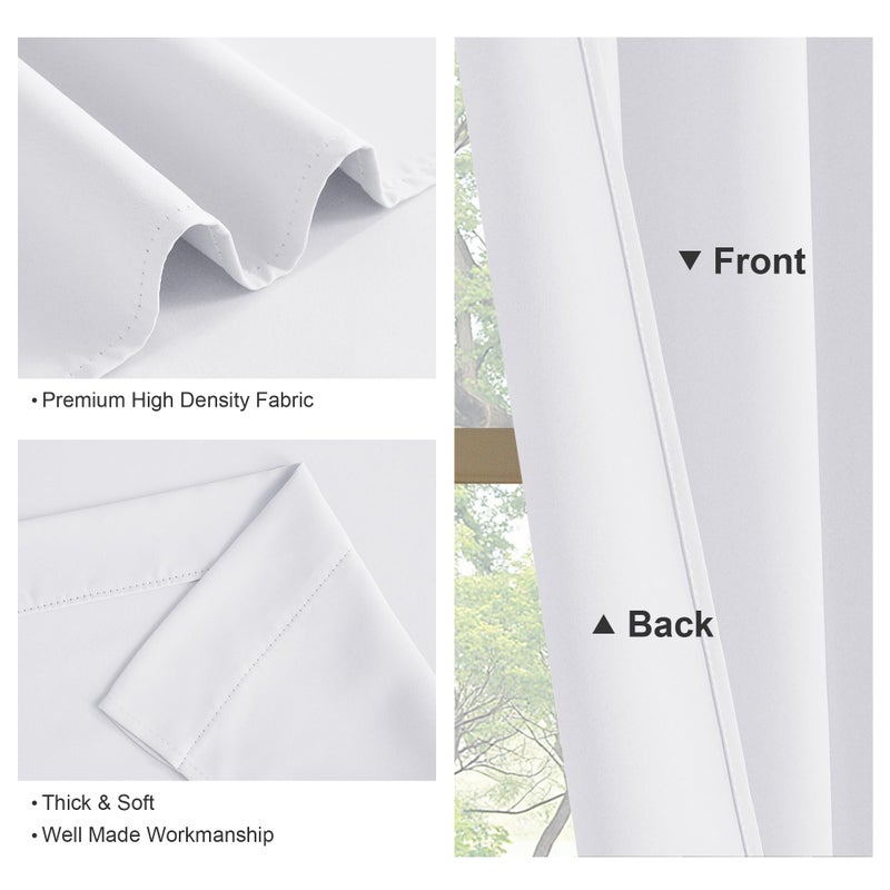 PONY DANCE White Room Darkening Curtains for Bedroom, Rod Pocket Top Solid Soft Drapes Window Treatments Panels 60% Light Blocking for Living Room(2 Panels, W 42 x L 72 inches, Pure White) - Image 3